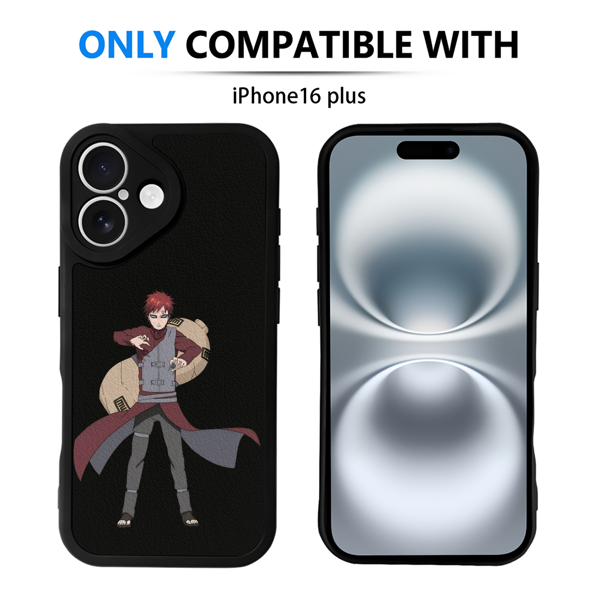 （画像用） NARUTO -ナルト- ガアラ Gaara 【iPhone 16シリーズ対応】シリコンスマホケース（レザー調） 材質：シリコン